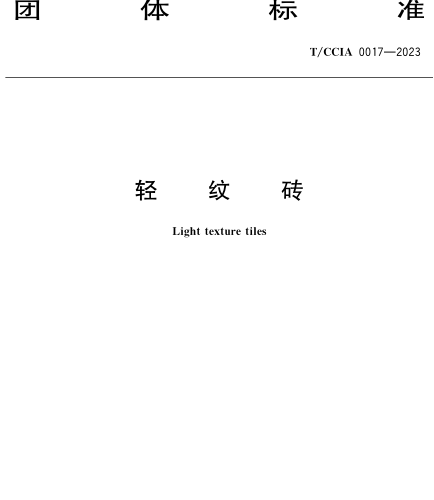 T／CCIA 0017-2023  輕紋磚