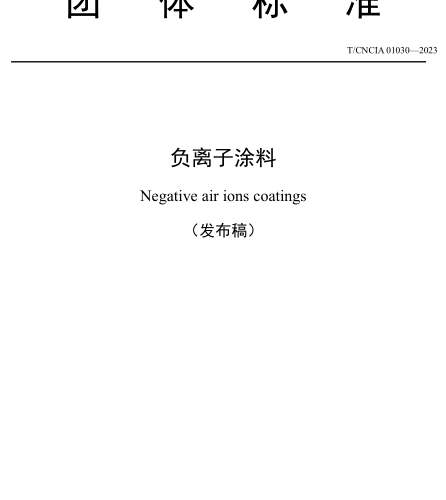 T／CNCIA 01030-2023  負離子涂料