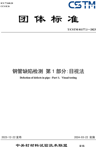 T／CSTM 01177.1-2023  鋼管缺陷檢測 第1部分：目視法