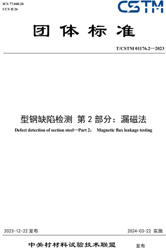 T／CSTM 01176.2-2023  型鋼缺陷檢測 第2部分：漏磁法